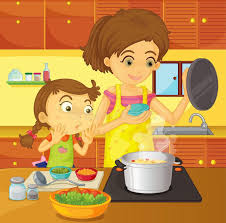 Caring mother with her family holding sunscreen at the beach. Kid Helping Mother Clipart Novocom Top