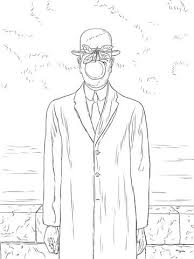 Son Of Man By Rene Magritte Coloring Page Free Printable Coloring Pages In 2020 Rene Magritte Magritte Famous Art