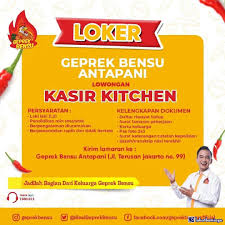 Coblong, bandung kota 3 hari yang lalu. Lowongan Kerja Kasir Kitchen Geprek Bensu Antapani