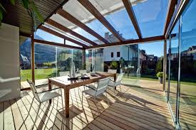 Glass Veranda And Wooden Beams Terrace Design Terrasse Design Wooden Beams
