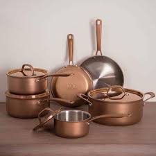 Fleischer And Wolf Rome 10 Piece Tri Ply Cookware Set Copper Cookware Set Cookware Set Copper Cookware