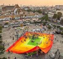 MVRDV turns plastic waste into woven 'mega mat' in bangkok