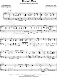Shop the world's largest selection of sheet music, song books & more! Tutorialsbyhugo Rocket Man Accompaniment Only Sheet Music Piano Solo In G Minor Download Print Sku Mn0193346
