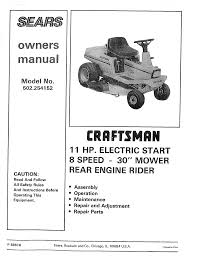 Craftsman t110 manual view or print the sears craftsman t110 manual the t110 model was sold by lowes under the craftsman brand or many years. Craftsman 502254152 User Manual 11 Hp Rear Engine Rider Manuals And Guides L1004284