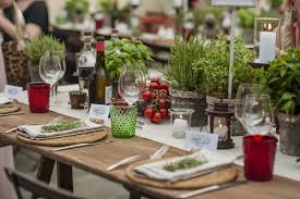 Rustic Italian Village Party In Tuscany Herbs Tomatoes And Fresh Green Charming Atmosph Italian Dinner Party Decorations Italian Dinner Italian Dinner Table