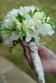 White Freesia Bouquet Flower Bouquet Wedding Freesia Bouquet Vintage Bridal Bouquet