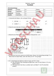 Arbeitsblatt Rechteck Quadrat Geometrie Flachen