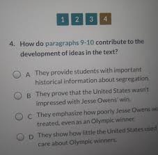 Which of the following best 2. Question 4 On Jesse Owens Commonlit Brainly Com