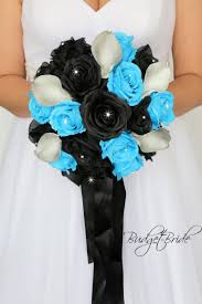 Black And Silver Wedding Bouquet Malibu David S Bridal Wedding Bouquet Turquoise Black Grey Silver Bridal Flower Flower Turquoise Wedding Flowers Wedding Bridal Bouquets Black Wedding Flowers