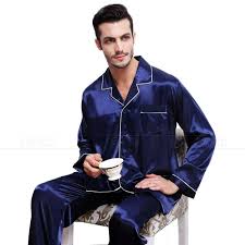 Mens Silk Satin Pajamas Set Pajamas For Men Big And Tall Sleepwear Great Gift Mens Silk Pajamas Satin Pajamas Satin Pyjama Set
