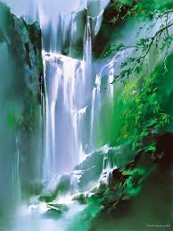 Ken Hong Leung Waterfall Art Waterfall Paintings Art Painting