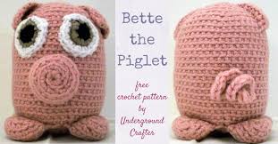 Inspired to knit in a cable pattern but don't own cable needles? Crochet Pattern Bette The Piglet Amigurumi Underground Crafter