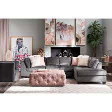 Mackenzie 2 Piece Sectional And Ottoman Set Value City Furniture And Mattresses Apartment Living Room Living Room Grey Living Room Sets