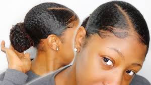 No Gel Sleek Low Bun Tutorial On Type 4 Natural Hair Video Via Blackhairinfo Natural Hair Styles Natural Hair Bun Styles Natural Hair Ponytail
