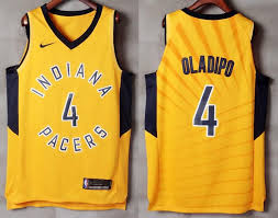 Black And Yellow Jersey Nba Mens Indiana Pacers 4 Victor Oladipo Jersey Yellow Gold Authentic Player Version Indiana Pacers Jersey Victor Oladipo Indiana Pacers