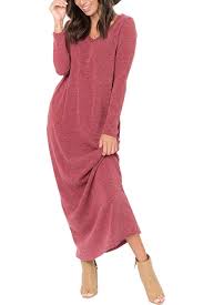 Eastlife Womens Dresses Casual V Neck Cotton Plain Long Sleeve Maxi Dress With Pocket At Amazon Sweater Maxi Dress Sweater Dress Women Casual Dresses For Women