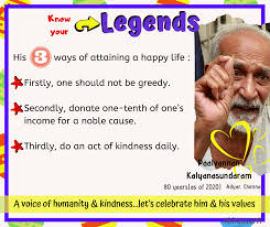 Kalyanasundaram is a rare personality known for his marvelous sacrifice and service to the welfare of the deprived children that no one could ever do in the world. The Man Of The Millennium Palam Kalyanasundaram Digital Xcellence