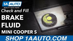 If the master cylinder reservoir is transparent, make sure the brake fluid level is between the min and max marks on the reservoir. How To Check Brake Fluid 07 13 Mini Cooper S Youtube