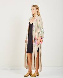 Spell The Gypsy Waterfall Maxi Kimono Taupe Garmentory