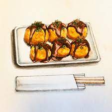食べ物イラストレーター foodillustration on instagram たこ焼きパーティーしてる方のたこ焼きのおすそ分けをいただきました めっちゃおいしかった レシピ聞いたら なんと牛乳を入れるそうです 初耳 食べ物のアイデア 食事日記