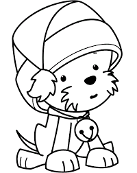Funny Puppy Wearing Christmas Hat Coloring Pages Puppy Coloring Pages Cute Coloring Pages Dog Coloring Page
