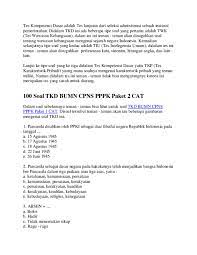 Soal dan pembahasan tkd wawasan kebangsaan bumn cpns contoh soal tkd bumn 2019, 10 05 2019 soal dan pembahasan tkd wawasan kebangsaan bumn cpns pppk 2019 part 3 sumber bumn buka 11 000 lowongan untuk pelbagai jurusan begini tahap pendaftarannya di bumn tribun timur com pendaftaran rekrut bersama bumn atau badan usaha milik negara untuk lulusan. Doc Soal Untuk Tkd Wawasan Kebangsaan Bumn Cpns Pppk 2 Mas Faris Academia Edu