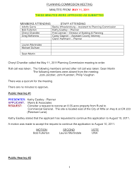 1 PLANNING COMMISSION MEETING MINUTES FROM MAY 11, 2011 THESE MINUTES WERE  APPROVED AS SUBMITTED MEMBERS ATTENDING STAFF AT