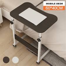 28 36 Adjustable Height Overbed Table Laptop Desk Lapdesk With 4 Wheels Mobilecomputer Desk Bedside Desk Study Pc Writing Table For Bed Sofa Home Office W In 2020 Adjustable Computer Desk Bedside