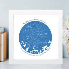 Personalised New Baby Constellation Star Chart In Box Frame