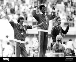 Lug 27, 1976; Montreal, Canada; Runner EDWIN Mosè vince il Gold e  stabilisce un nuovo record mondiale nei 400 metri. Nella foto (L) Michael  Shine vince Argento e Gaurilenko sovietica vince il