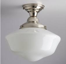 14 Milk White Schoolhouse Light Fixture Hourglass Style Flush Mount Handblown Glass Made In The In 2020 Light Fixtures School House Lighting Hand Blown Glass