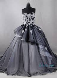 Black And White Ball Gown Wedding Dresses Vintage Inspired Black And White Ball Gown Wedding Dress White Ball Gowns Black Ball Gown Ball Gowns