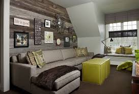 Wooden Panels Give The Kids Bedroom A Unique Accent Wall Decoist Gray Living Room Design Living Room Grey Bonus Room Decorating