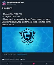 We calculate your performance to make sure you are on top of the competition. Solo Fncs With 5 Million Dollar Prize Pool Confirmed Leaked In Files Fortnitecompetitive