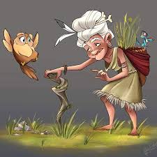 Little Grandma Shaman Grandma Owl Birds Illustration Digitalart Character Drawing Fantasy Character Design Cartoon Drawings