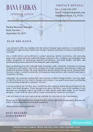 In your letter, reference your most relevant or exceptional qualifications to help employers see why you're a great fit for the role. Interior Design Cover Letter Samples Templates Pdf Word 2021 Interior Design Cover Letters Rb