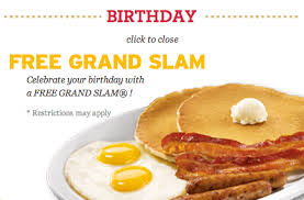 Denny S Printable Coupon Get A Free Grand Slam On Your Birthday Birthday Freebies Restaurants For Birthdays Free Food Samples