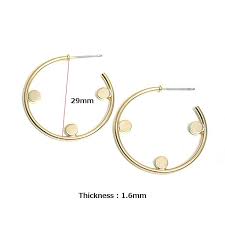 Eddie hoops エディ 3サークル モチーフ 著しく フープピアス 楕円 登坂