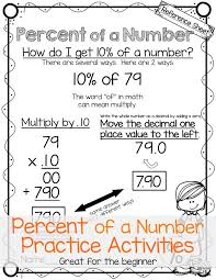 Percent Of A Number Percents Teaching Math Math Instruction Math Charts