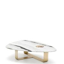 Our timber coffee table is made with thick reclaimed wood beams and features a contemporary angled base. Contemporary Coffee Table Demetra Arcahorn Marble Metal Base Triangular