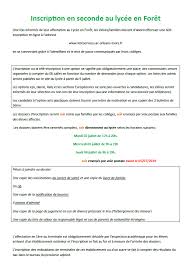 Modèle de lettre de motivation pour intégrer un nouveau lycée. Inscriptions Pour 2019 2020 Lycee En Foret Montargis