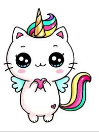 Le Chat Licorne Le Plus Mignon Du Monde Sevimli Karikatur Cizimler Boyama Kitaplari