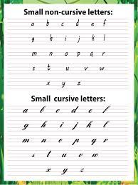 Alphabet display with images to match each letter. Lowercase And Cursive Letters
