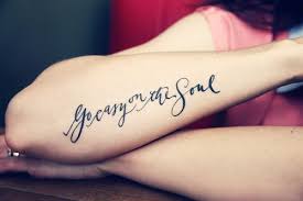 Go Easy On The Soul Calligraphy Tattoo Tattoo Fonts Cursive Cursive Tattoos Tattoos