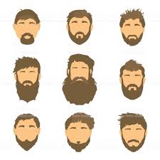 男性の髪型イラスト髪に白い分離背景ベクトルします あごヒゲの
