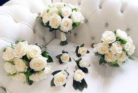 After ruling out pinks, she opted for hydrangeas, lisianthus, white roses, gypsophila. White Rose Wedding Collection Buy Online Or Call 0161 737 2322