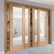 Mark the location for hanging the hardware drive the hollow wall anchors into the door. Four Sliding Doors And Frame Kit Pattern 10 Oak Door Mirror One Si