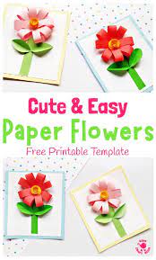 How to make a 3d card using simple utilities like paper, scissors, glue and colors. Easy Paper Flower Craft Kids Craft Room