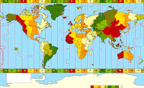 This Sight Gives You Real Time Displays Time Zone Map World Time Zones Standard Time Zones