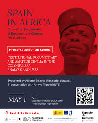 🎥 Join us for a series of discussions and films about Spain's colonial  history in Africa, co-organized with @institutocervantesnewyork RSVP using  the QR codes in the images 🎬 May 1: Introduction to